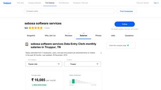 
                            7. sebosa software services Data Entry Clerk Salaries in Tiruppur, TN ...