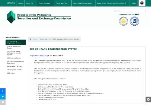 
                            2. SEC Company Registration System - Securities and Exchange ...