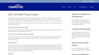 
                            11. SEC EDGAR Filing Codes - EDGAR Filing Code - CIK, CCC ...