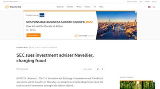 
                            9. SEC sues investment adviser Navellier, charging fraud | Reuters