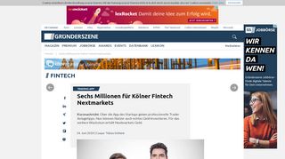 
                            5. Sechs Millionen für Kölner Fintech Nextmarkets | Gründerszene