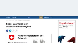 
                            5. Seco: Warnung vor Adressbuchbetrügern - Handelszeitung