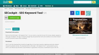 
                            8. SECockpit - SEO Keyword Tool - Download