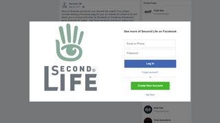 
                            2. Second Life - Have a Facebook account for your Second Life ...