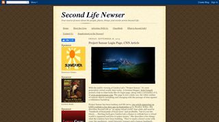 
                            8. Second Life Newser: Project Sansar Login Page, CNN Article