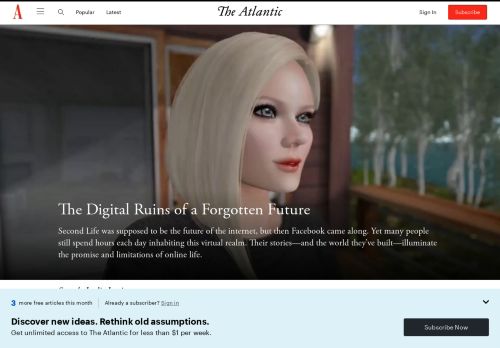 
                            10. Second Life Still Has 600,000 Regular Users - The Atlantic