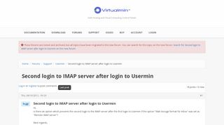 
                            3. Second login to IMAP server after login to Usermin | Virtualmin
