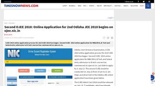 
                            9. Second OJEE 2018: Online Application for 2nd Odisha JEE 2018 ...