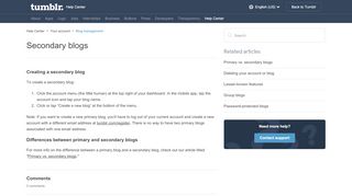 
                            11. Secondary blogs – Help Center - Tumblr