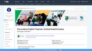 
                            5. Secondary English Teacher, United Arab Emirates - Tes Jobs