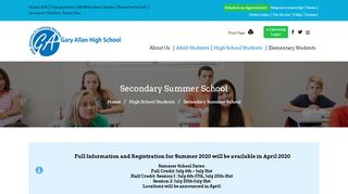 
                            8. Secondary Summer School | Gary Allan High School