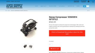 
                            10. Secop Compressor 105G5914 NF11FX.2 | APCO Supply (Appliance ...