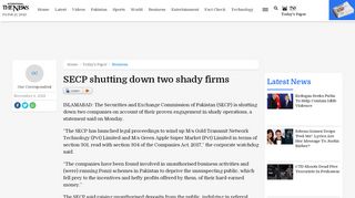 
                            11. SECP shutting down two shady firms | Business | thenews ...