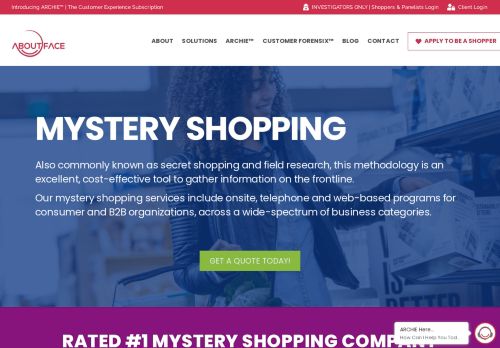 
                            8. Secret Shoppers, Mystery Shoppers - About Face