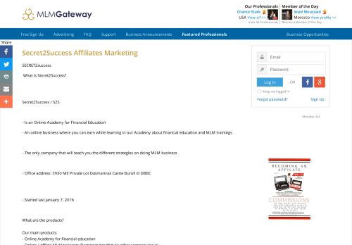 
                            11. Secret2Success Affiliates Marketing | MLM Gateway