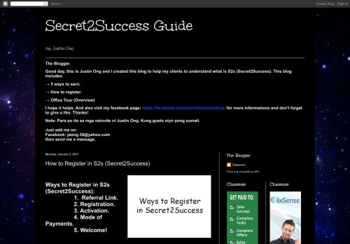
                            7. Secret2Success Guide: How to Register in S2s (Secret2Success)