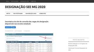 
                            2. Secretaria cria site de consulta das vagas de designação disponíveis ...