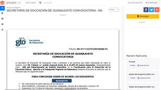 
                            12. secretaría de educación de guanajuato convocatoria : n9 - studylib.es