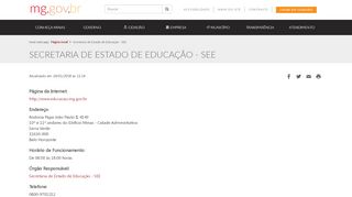 
                            13. Secretaria de Estado de Educação - SEE - Portal mg.gov.br