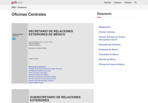 
                            7. Secretaría de Relaciones Exteriores - SRE