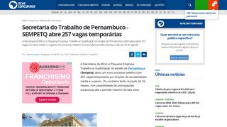
                            5. Secretaria do Trabalho de Pernambuco - SEMPETQ abre 257 vagas ...