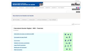 
                            4. Secretaria Escolar Digital - SED - Tutoriais - Secretaria da Saúde ...