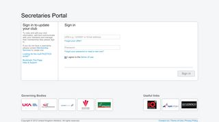 
                            2. Secretaries Portal - Sign In | UK Athletics