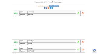 
                            3. secretbuilders.com - free accounts, logins and passwords