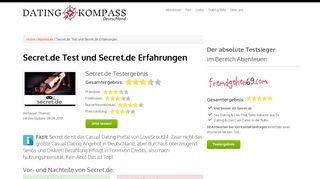 
                            3. Secret.de - Zeitverschwendung oder Empfehlung? - Dating-Kompass.de