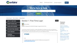 
                            8. Section 1: First Time Login – Sefaira Support