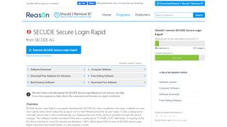 
                            5. SECUDE Secure Login Rapid - Should I Remove It?