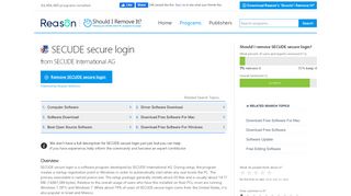 
                            4. SECUDE secure login - Should I Remove It?