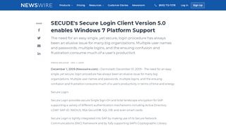 
                            10. SECUDE's Secure Login Client Version 5.0 enables Windows 7 ...