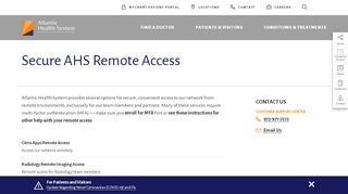 
                            12. Secure AHS Remote Access - Atlantic Health System