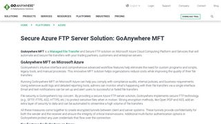 
                            11. Secure Azure FTP Server Solution: GoAnywhere Managed File Transfer