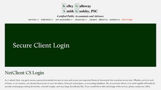 
                            13. Secure Client Login — Kelley Galloway Smith Goolsby, PSC