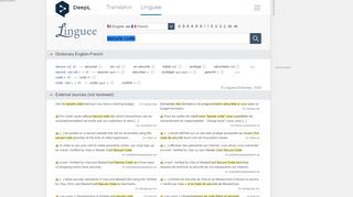 
                            8. secure code - French translation – Linguee