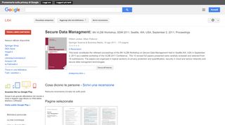 
                            9. Secure Data Managment: 8th VLDB Workshop, SDM 2011, Seattle, WA, ... - Risultati da Google Libri