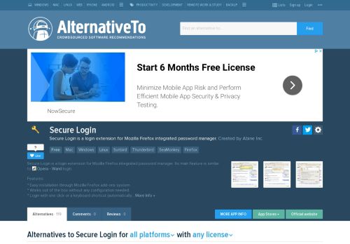 
                            1. Secure Login Alternatives and Similar Software - AlternativeTo.net