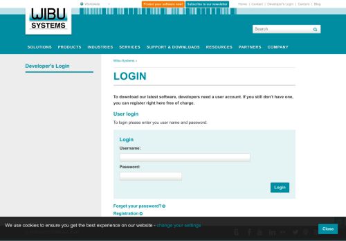 
                            5. Secure Login Area: Wibu Systems