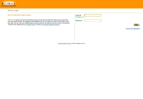 
                            5. Secure Login - BillDesk
