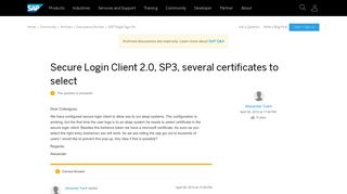
                            7. Secure Login Client 2.0, SP3, several certificates to select ...