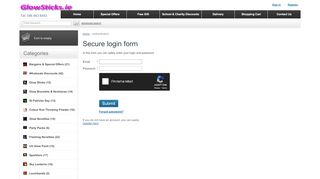 
                            12. Secure login form - Glow Sticks Bracelets Necklaces - glowsticks.ie