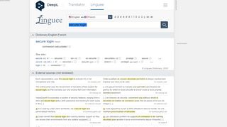 
                            10. secure login - French translation – Linguee