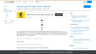 
                            1. Secure Login Or Login check in asp.net - Stack Overflow