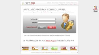 
                            3. Secure Login Page: Biz.nf Affiliate Program Control Panel