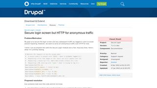 
                            12. Secure login screen but HTTP for anonymous traffic [#1859702] - Drupal