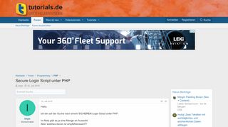 
                            3. Secure Login Script unter PHP | tutorials.de