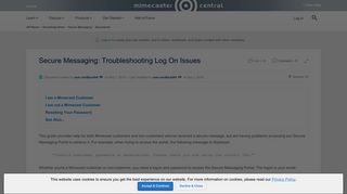 
                            1. Secure Messaging: Troubleshooting Log On Issues | Mimecaster Central