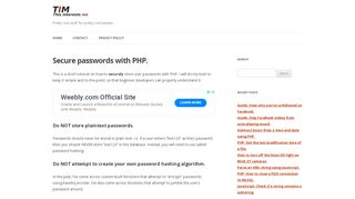 
                            13. Secure passwords with PHP. - This Interests Me